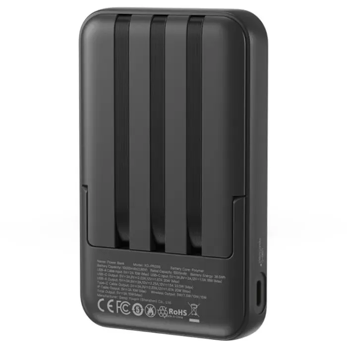 Батарея универсальная XO 10000mAh, 15W, MagSafe, Stand, black (XO-PR288-BK) изображение 4