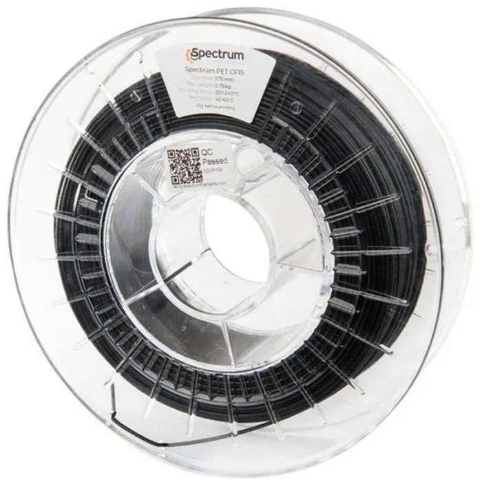 Пластик для 3D-принтера Spectrum PET CF15 1.75mm 0.75kg Black (80587)