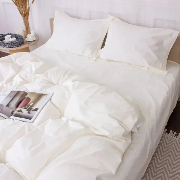 Постільна білизна MirSon Poplin Line 002 Milky White 200 x 220 (2200006277804) зображення 2