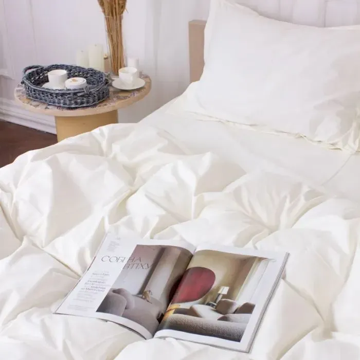 Постільна білизна MirSon Poplin Line 002 Milky White 200 x 220 (2200006277804) зображення 3