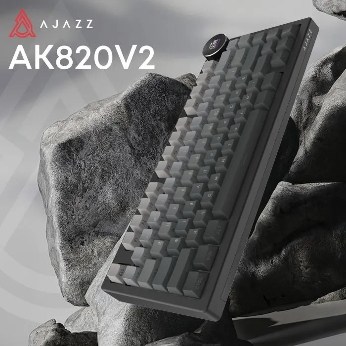 Клавіатура Ajazz AK820 V2 White Peach Switch Wireless/Bluetooth/USB UA Black/Gray (AK820-V2-WP-S-BG) зображення 5