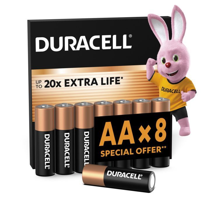 Батарейка Duracell AA лужні 8 шт. в упаковці (5000394006522 / 81417083 / 81480361)