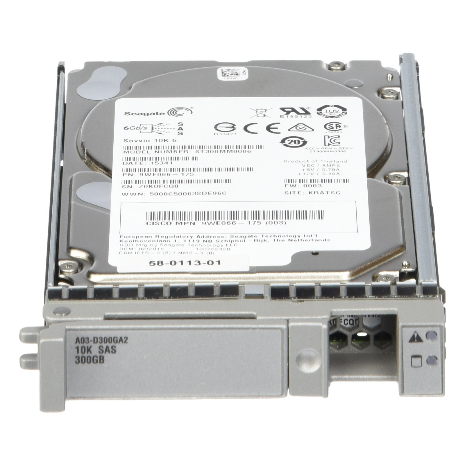 Жорсткий диск для сервера Cisco 300GB (A03-D300GA2=)