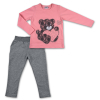 Набор детской одежды Breeze кофта и брюки розовый c серым меланж с мишкой (7848-98G-pink-gray)