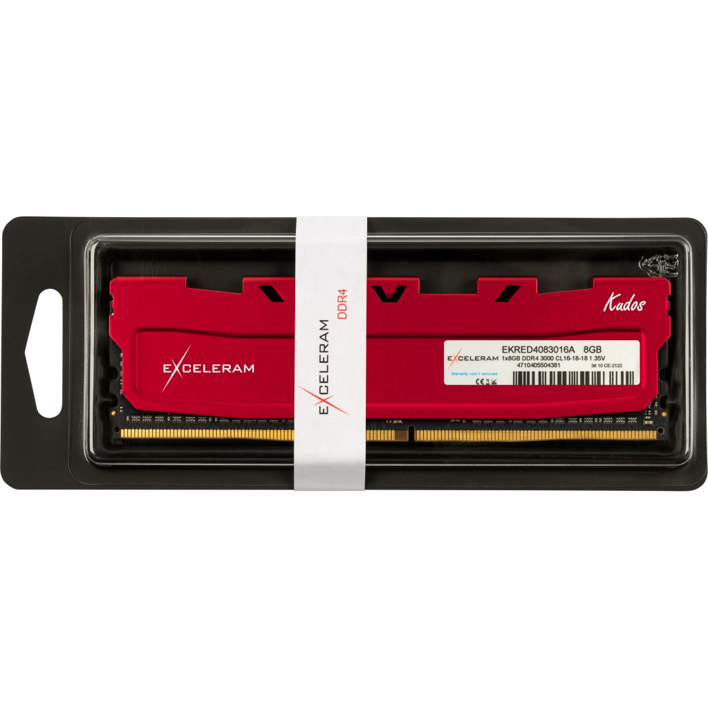 Модуль пам'яті для комп'ютера DDR4 8GB 3000 MHz Red Kudos eXceleram (EKRED4083016A) зображення 3