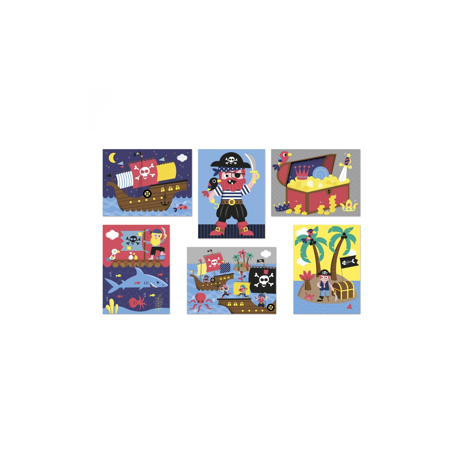Кубики Janod Пираты (картонные) (J02984) изображение 3