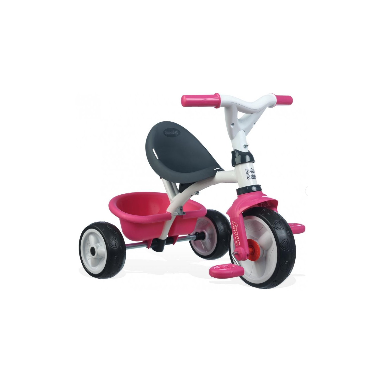 Детский велосипед Smoby с козырьком, багажником и сумкой Розовый (741101) изображение 4