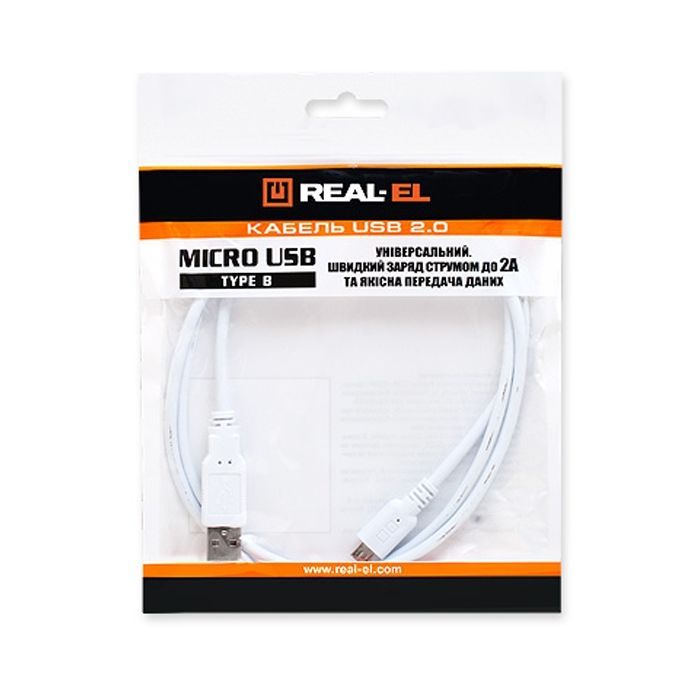 Дата кабель USB 2.0 AM to Micro 5P 0.6m Pro black REAL-EL (EL123500021) изображение 2