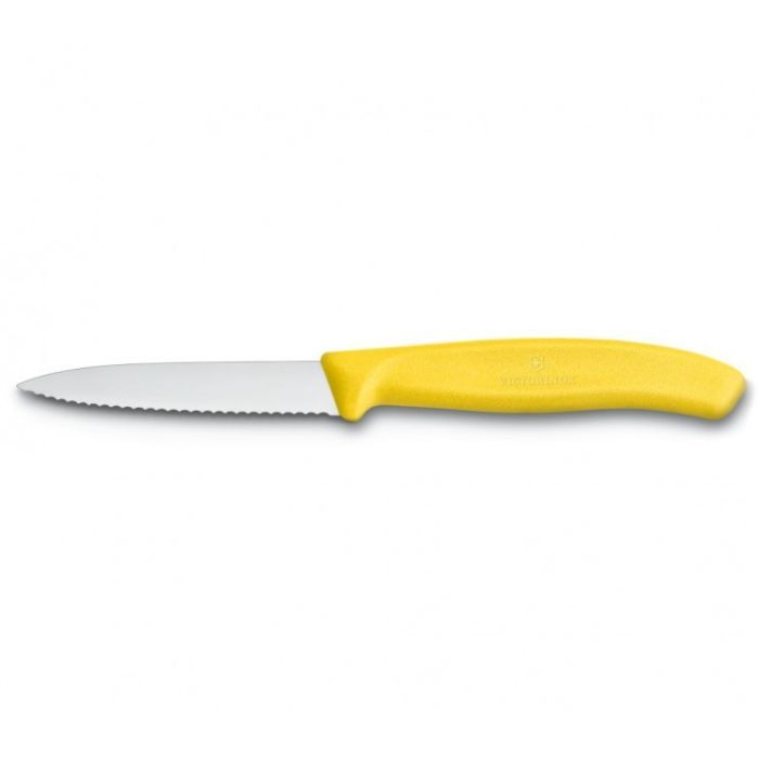 Кухонный нож Victorinox SwissClassic для нарезки 8 см, волнистое лезвие, желтый (6.7636.L118)