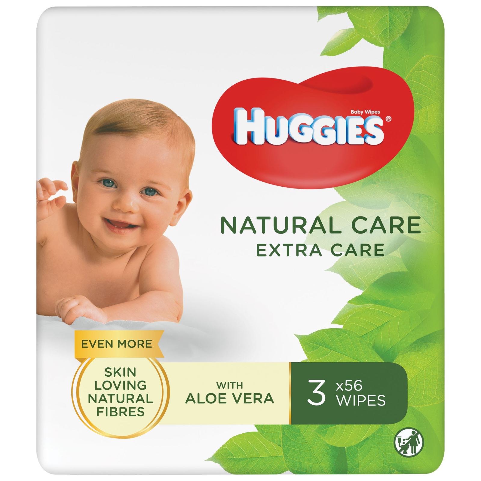 Детские влажные салфетки Huggies Natural Care Extra Care 3 х 56 шт (5029054222140)