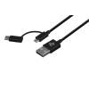 Дата кабель USB 2.0 AM to Micro 5P + Type-C 1.0m 5V/2.4A, Black 2E (2E-CCMTAB-BL) зображення 2
