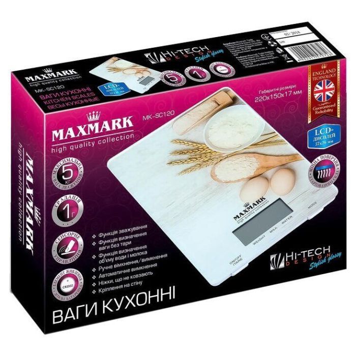 Весы кухонные Maxmark MK-SC120 изображение 2