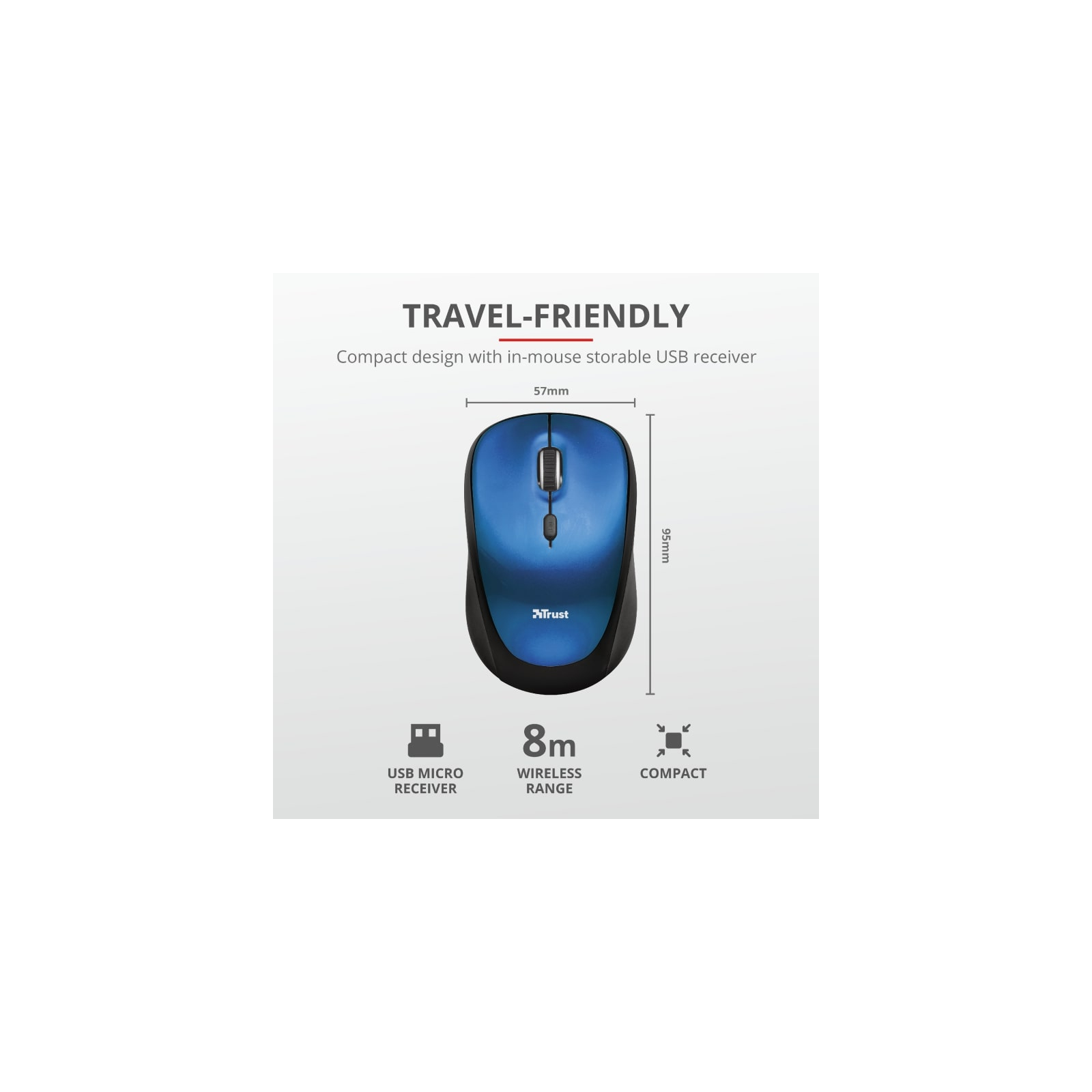 Чохол до ноутбука Trust 15.6" Yvo Mouse & Sleeve Blue + mouse (23452) зображення 11