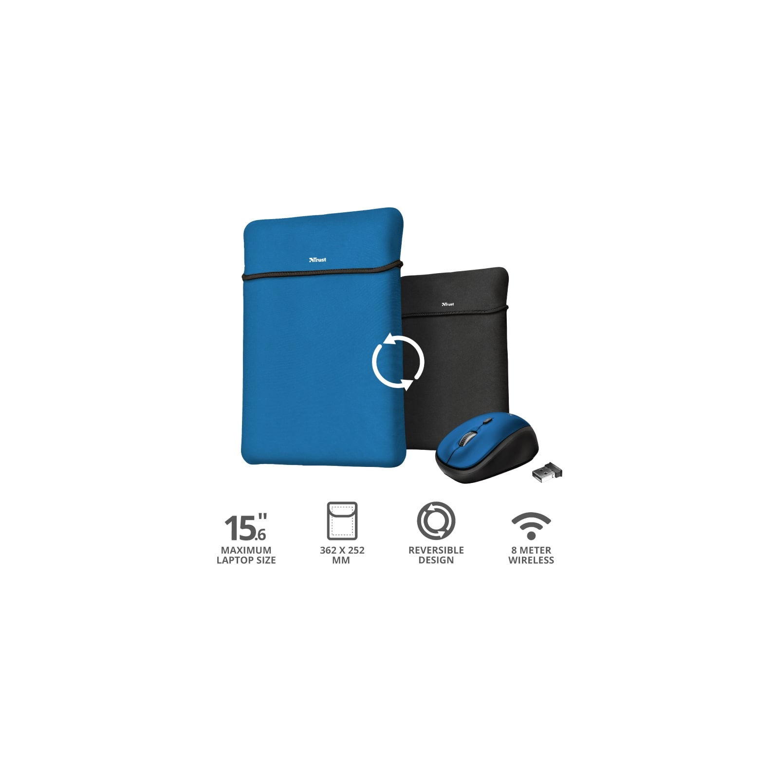 Чехол для ноутбука Trust 15.6" Yvo Mouse & Sleeve Blue + mouse (23452) изображение 9