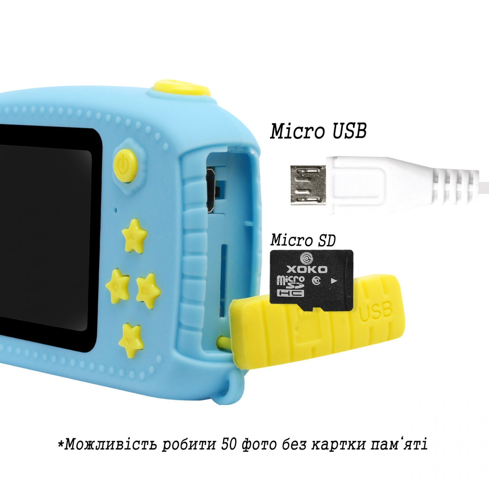 Интерактивная игрушка XoKo Bee Dual Lens Цифровой детский фотоаппарат оранжевый (KVR-100-OR) изображение 2