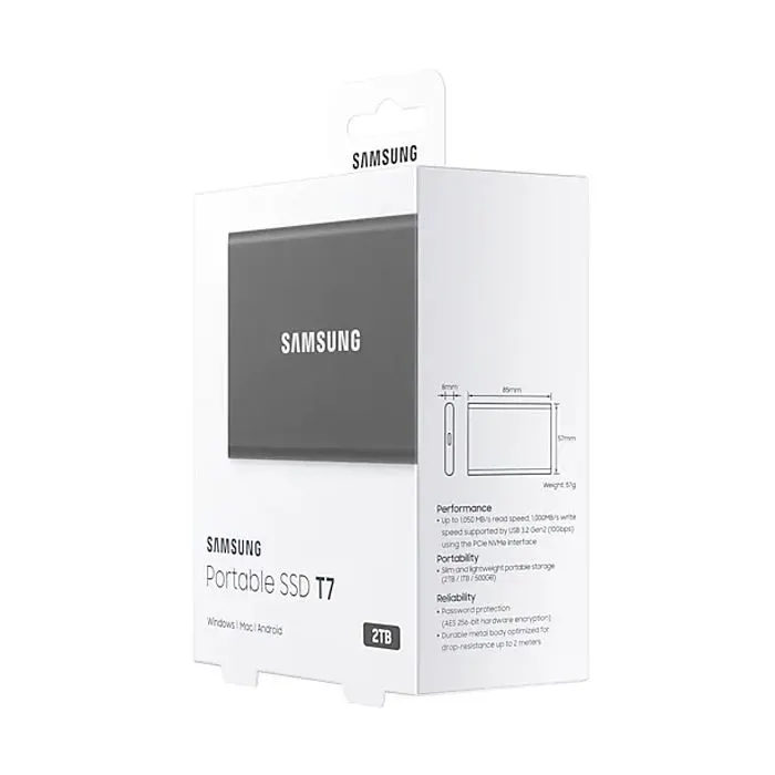 Накопитель SSD USB 3.2 2TB T7 Samsung (MU-PC2T0T/WW) изображение 10
