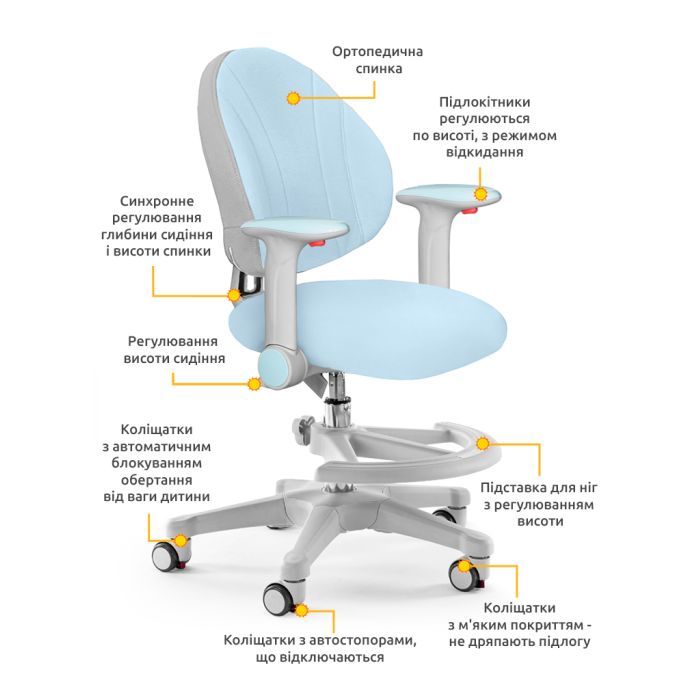 Дитяче крісло Evo-kids Mio (Y-407 DB) зображення 3