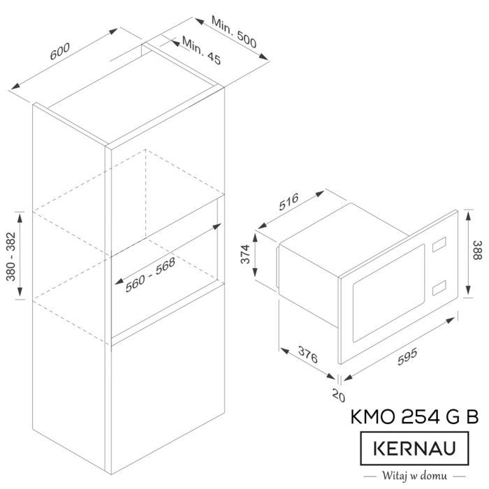 Микроволновая печь Kernau KMO 254 G B изображение 2