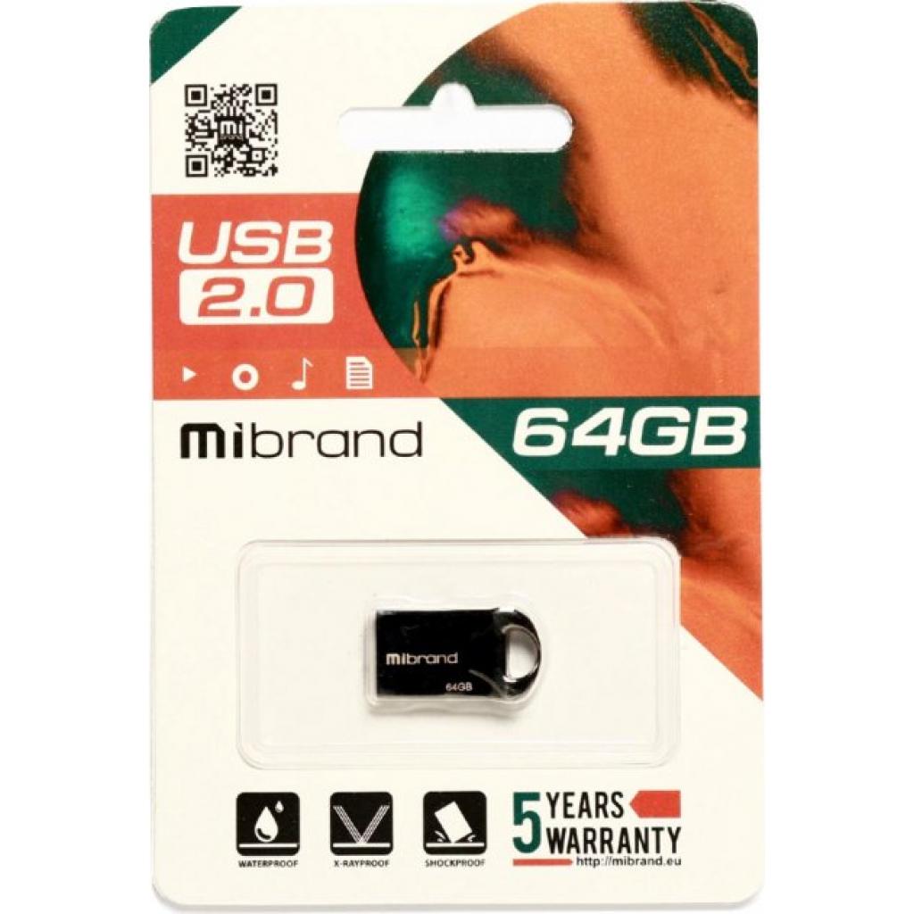USB флеш накопичувач Mibrand 8GB Hawk Black USB 2.0 (MI2.0/HA8M1B) зображення 2