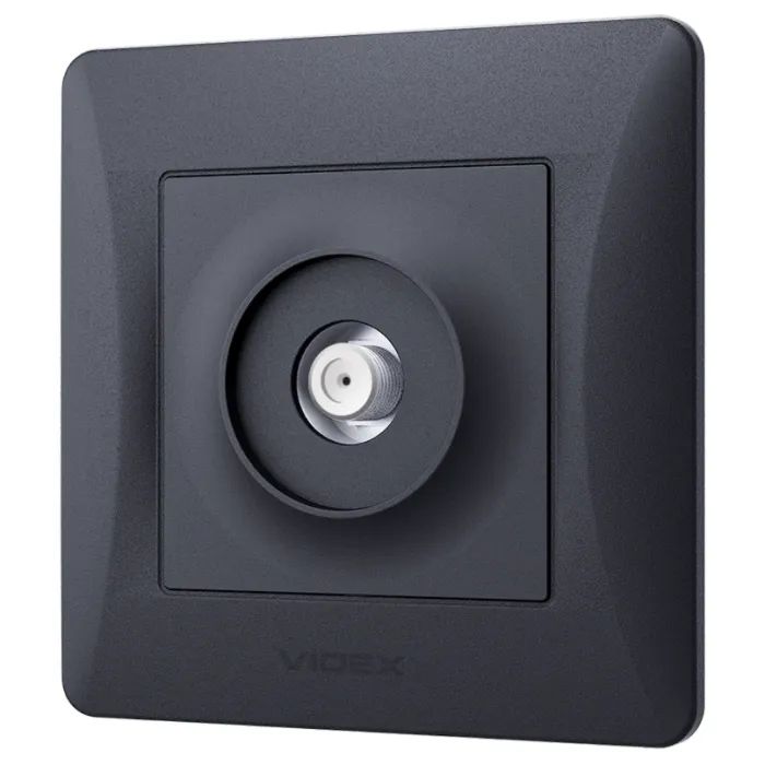 ТВ розетка Videx \BINERA SAT одинарна супутникова чорний (VF-BNSK1SATE-BG)