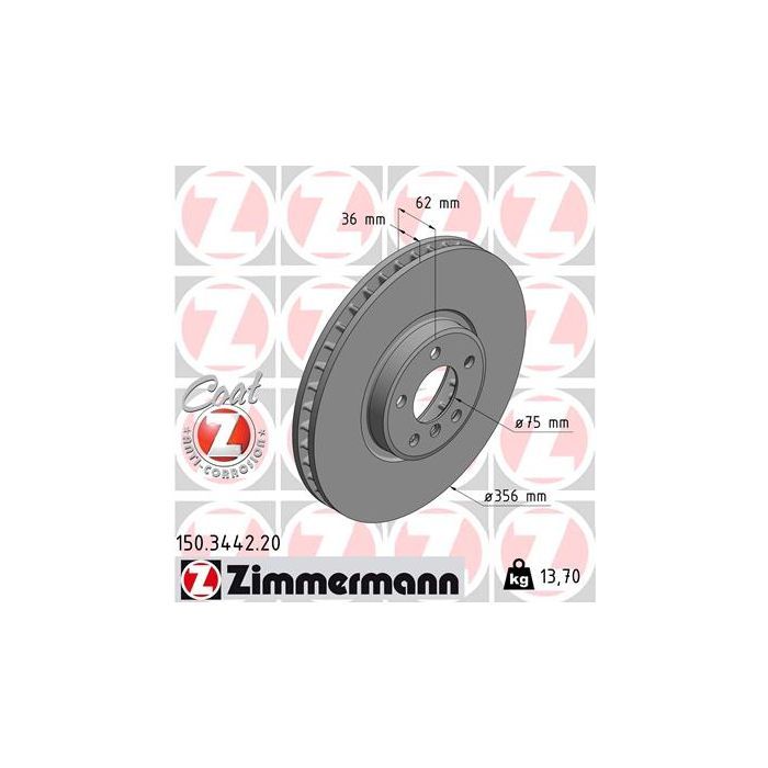 Тормозной диск ZIMMERMANN 150.3442.20