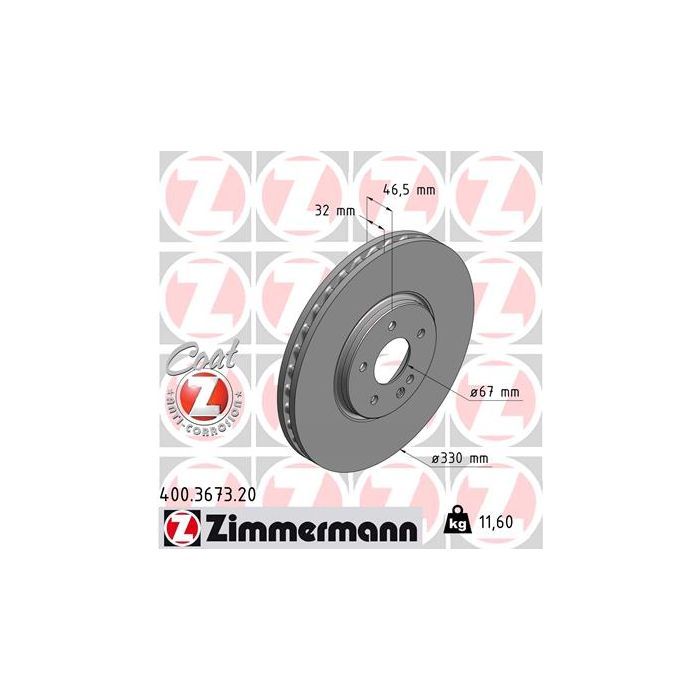 Тормозной диск ZIMMERMANN 400.3673.20