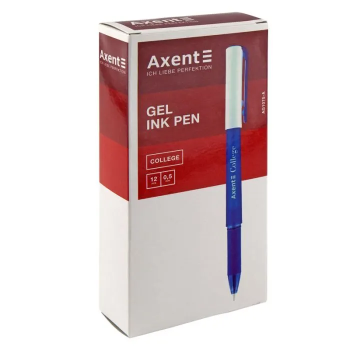 Ручка гелева Axent College 0.5 мм Чорна (AG1075-01-A) зображення 2