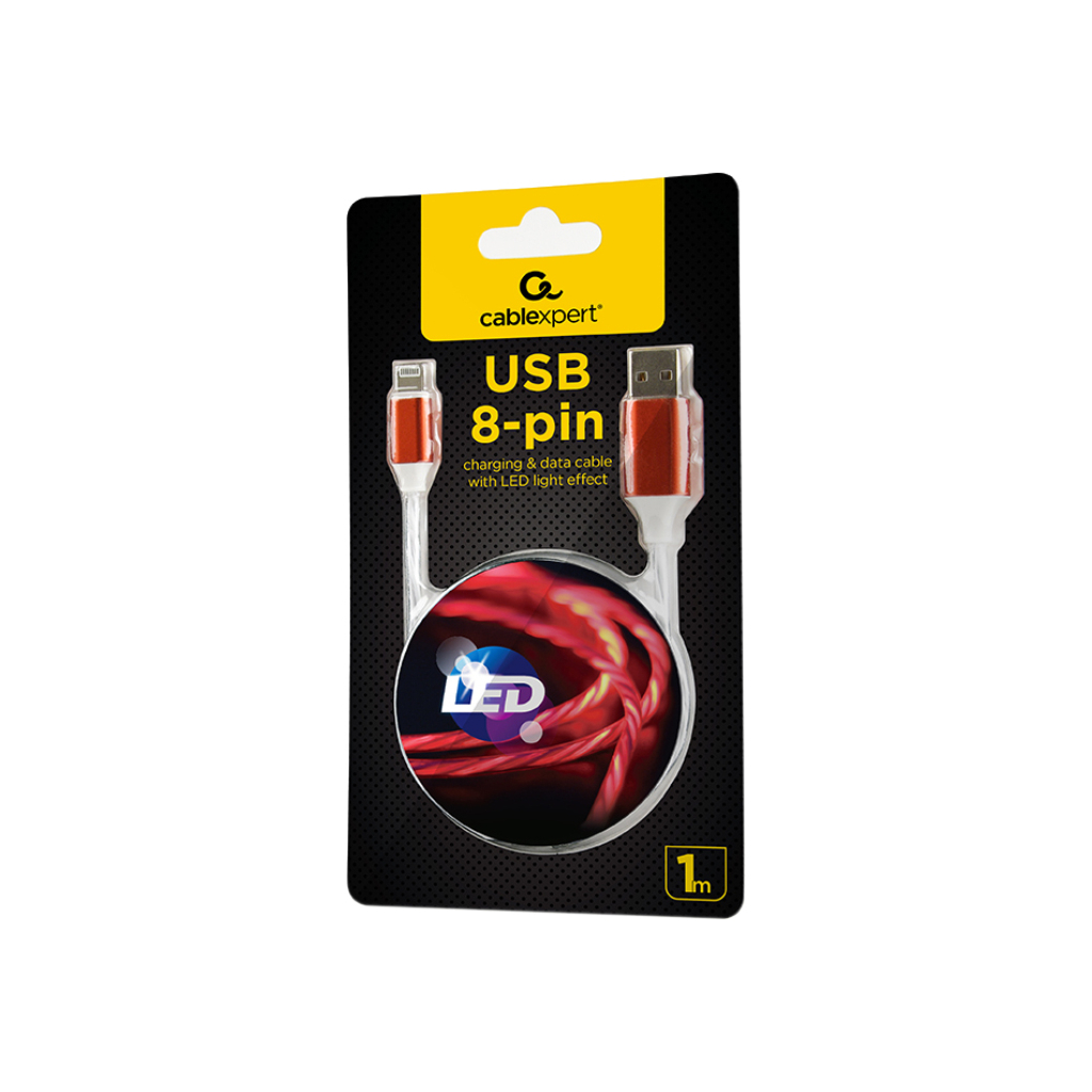 Дата кабель USB 2.0 AM to Lightning 1.0m 2A Cablexpert (CC-USB-8PLED-1M) зображення 4