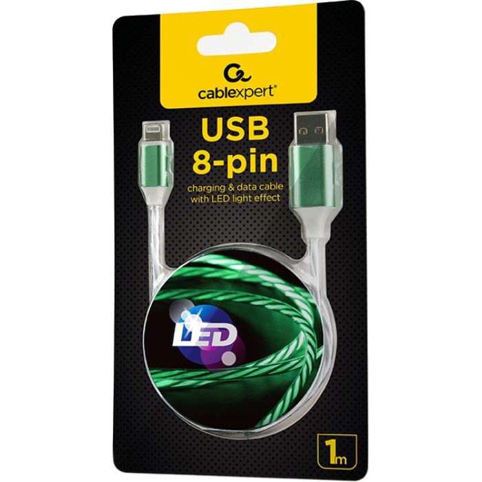 Дата кабель USB 2.0 AM to Lightning 1.0m 2A Cablexpert (CC-USB-8PLED-1M) изображение 5