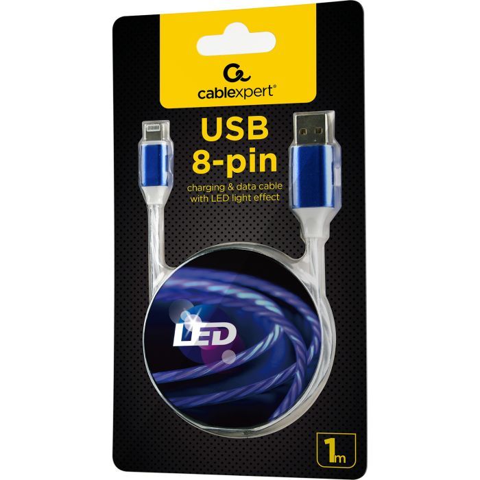 Дата кабель USB 2.0 AM to Lightning 1.0m 2A Cablexpert (CC-USB-8PLED-1M) изображение 6