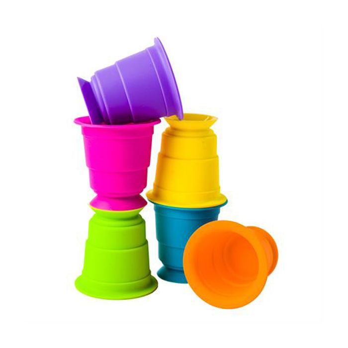 Развивающая игрушка Fat Brain Toys тактильная Мягкие чашки Suction Kupz 6 шт (F183ML)