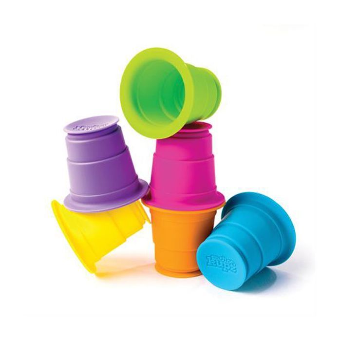 Развивающая игрушка Fat Brain Toys тактильная Мягкие чашки Suction Kupz 6 шт (F183ML) изображение 3