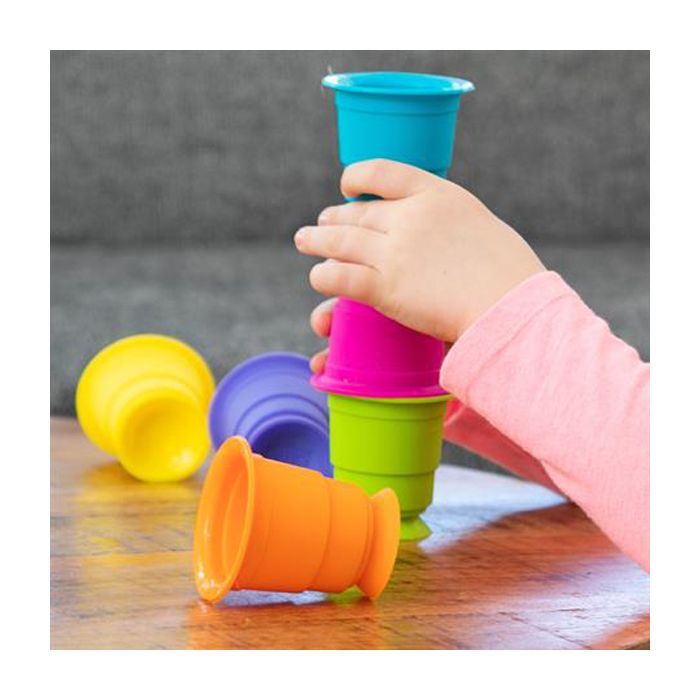 Развивающая игрушка Fat Brain Toys тактильная Мягкие чашки Suction Kupz 6 шт (F183ML) изображение 5