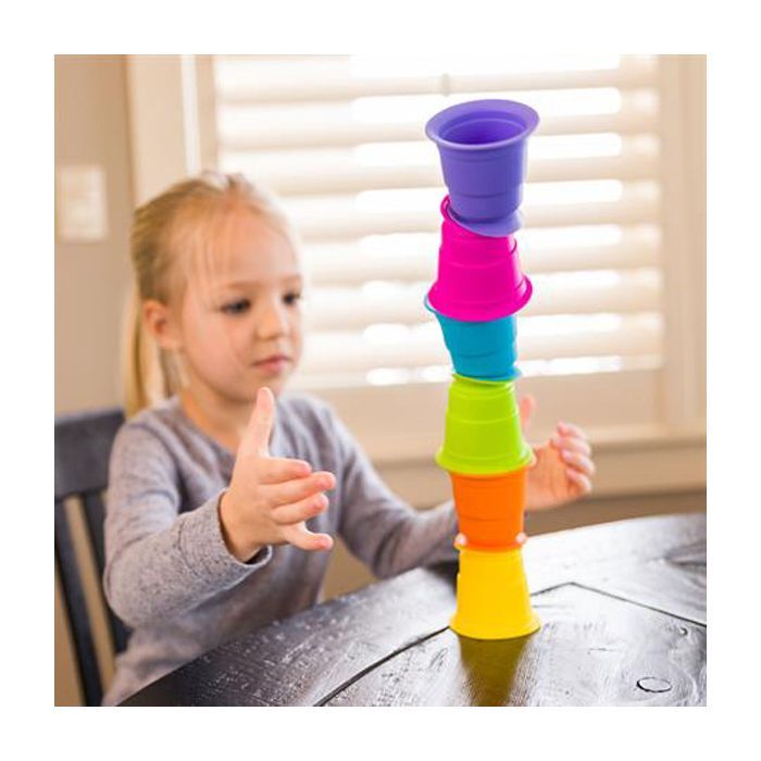 Развивающая игрушка Fat Brain Toys тактильная Мягкие чашки Suction Kupz 6 шт (F183ML) изображение 6