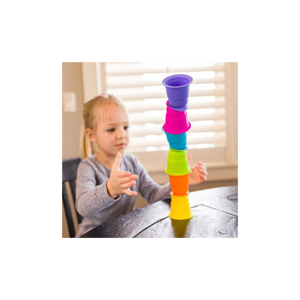 Развивающая игрушка Fat Brain Toys тактильная Мягкие чашки Suction Kupz 6 шт (F183ML) изображение 6