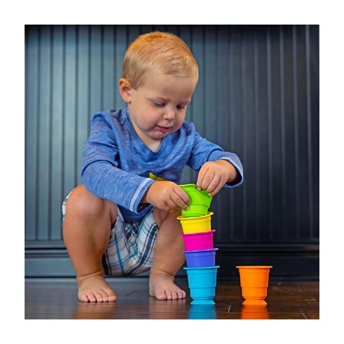 Развивающая игрушка Fat Brain Toys тактильная Мягкие чашки Suction Kupz 6 шт (F183ML) изображение 8