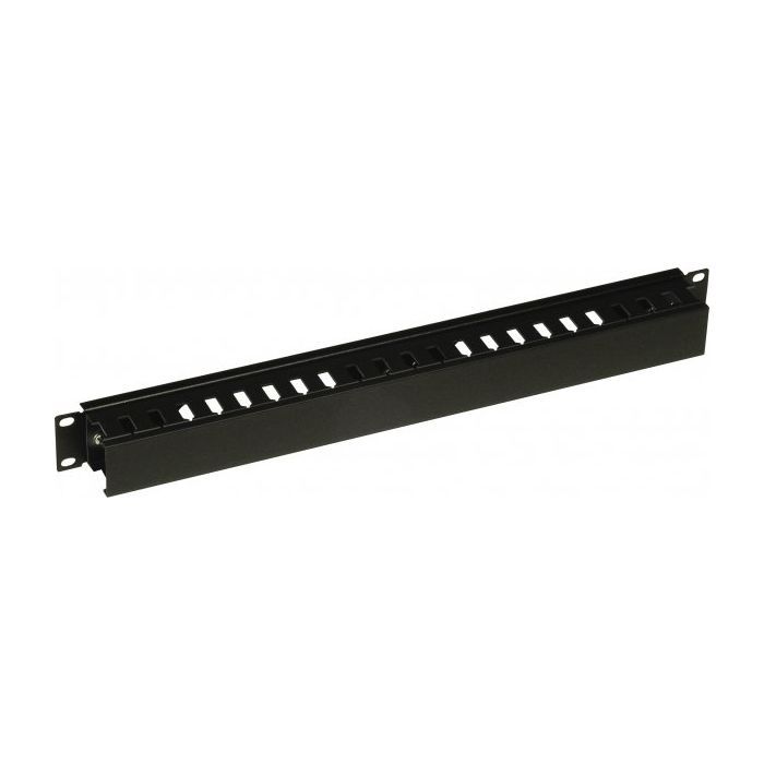 Кабельний організатор 19" 1U 40х60 пластмасова гребінка, RAL9005 Conteg (DP-VP-K02)