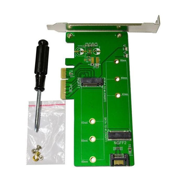 Контроллер Maiwo Multi-Size PCIex4 & SATA to M.2 (M-Key or B-key) KT015 SSD (45774) изображение 3