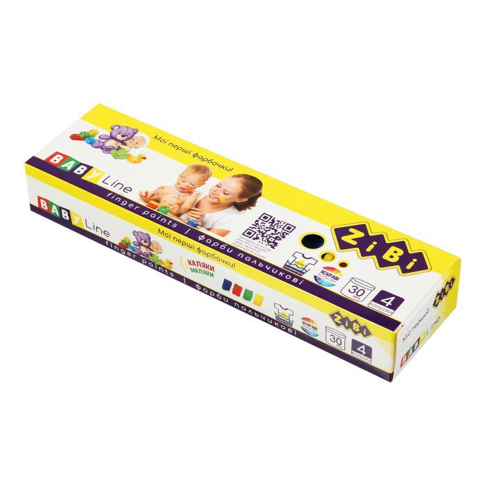 Пальчиковые краски ZiBi Baby Line 4 цвета 30 мл (ZB.6564) изображение 2