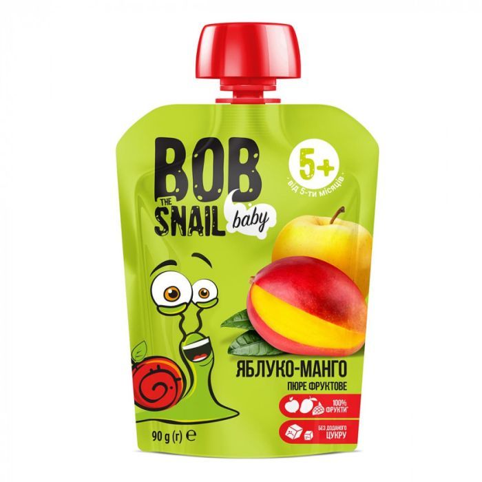 Детское пюре Bob Snail Улитка Боб Яблоко-манго 90 гр (4820219343042)
