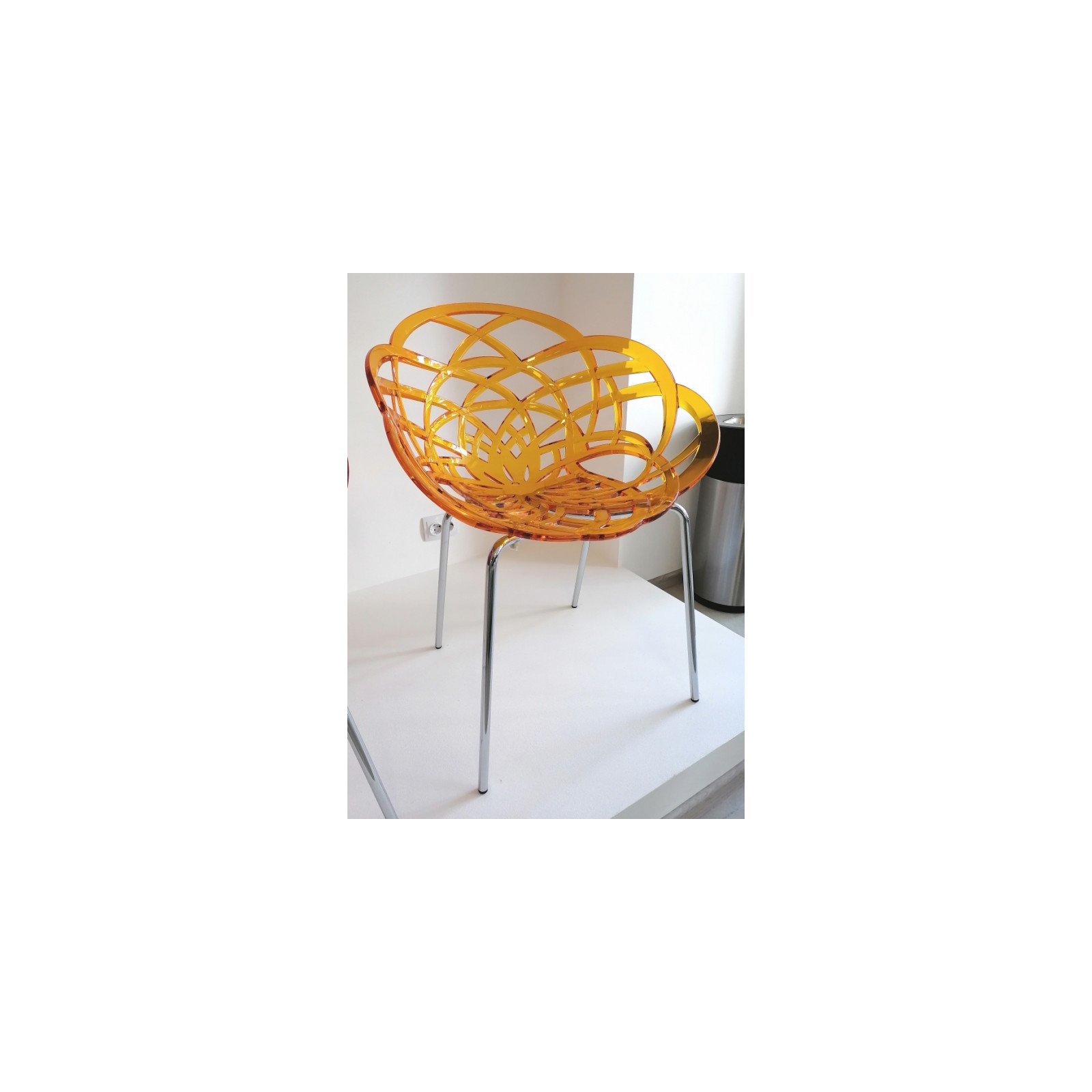 Кухонний стілець PAPATYA flora ml сидіння прозоро-пурпурове, колір 28, хромовані ніжк (2960) зображення 2