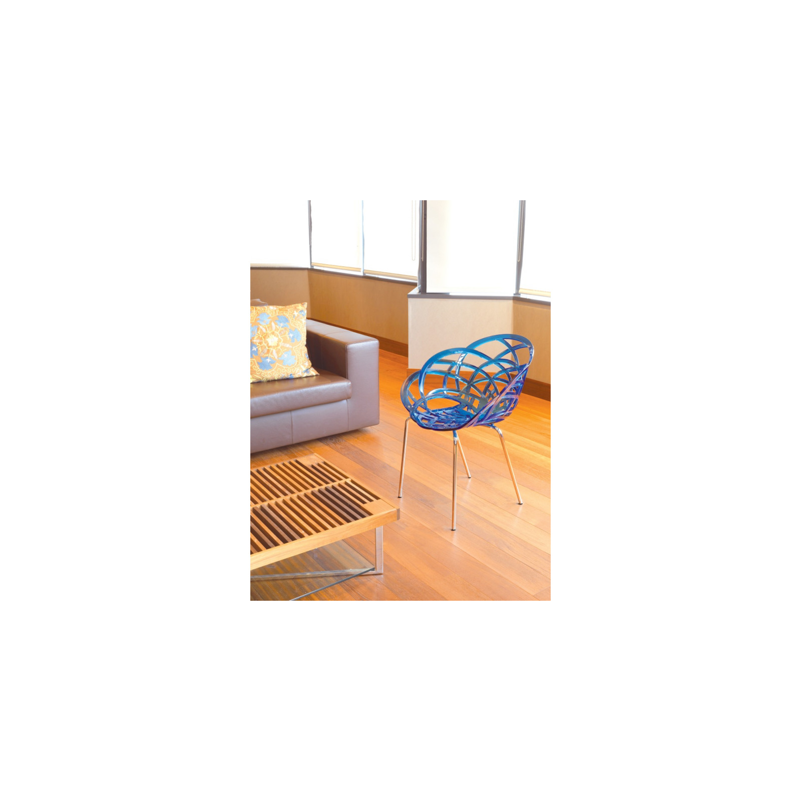 Кухонный стул PAPATYA flora ml сидение прозрачно-дымчатое, цвет 38, хромированные (2303) изображение 6