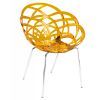 Кухонный стул PAPATYA flora ml сидение прозрачно-оранжевое, цвет 50, хромированные (2962)