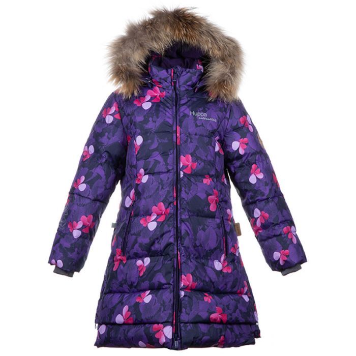 Пальто детское Huppa PARISH 12470055 лилoвый с принтом 116 (4741468686530)