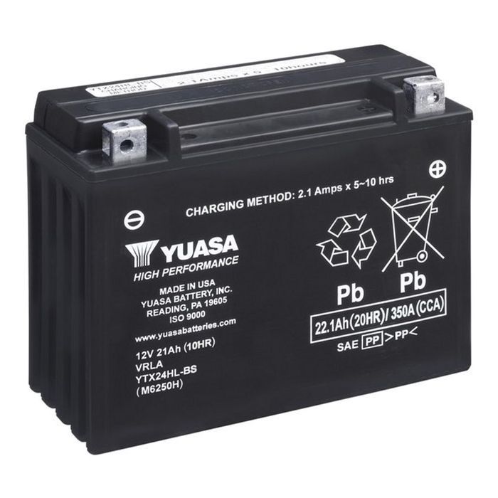 Аккумулятор автомобильный Yuasa 12V 22,1Ah High Performance MF VRLA Battery (YTX24HL-BS)