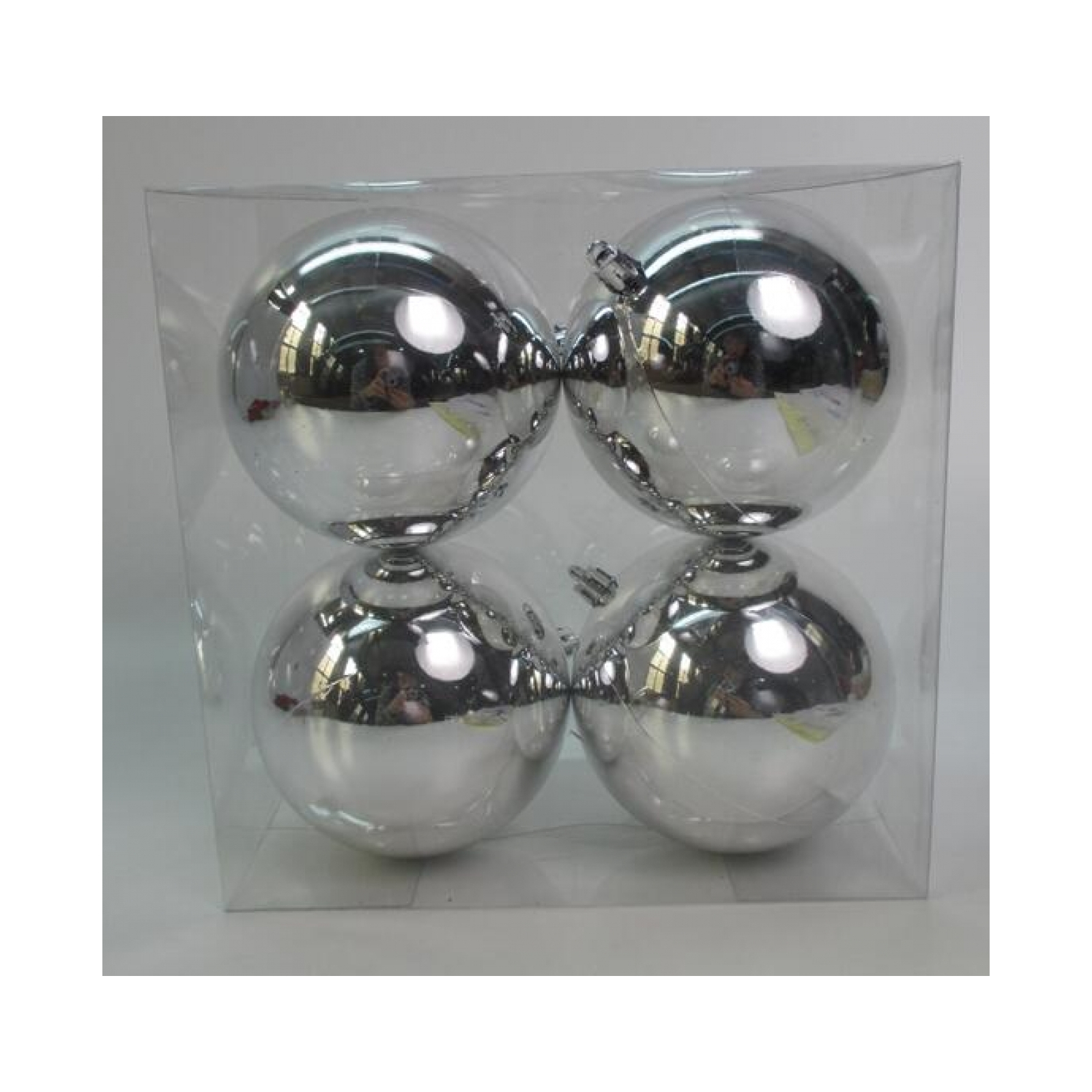 Елочная игрушка Novogod`ko 4 шт серебро, глянец 10 см (974535)