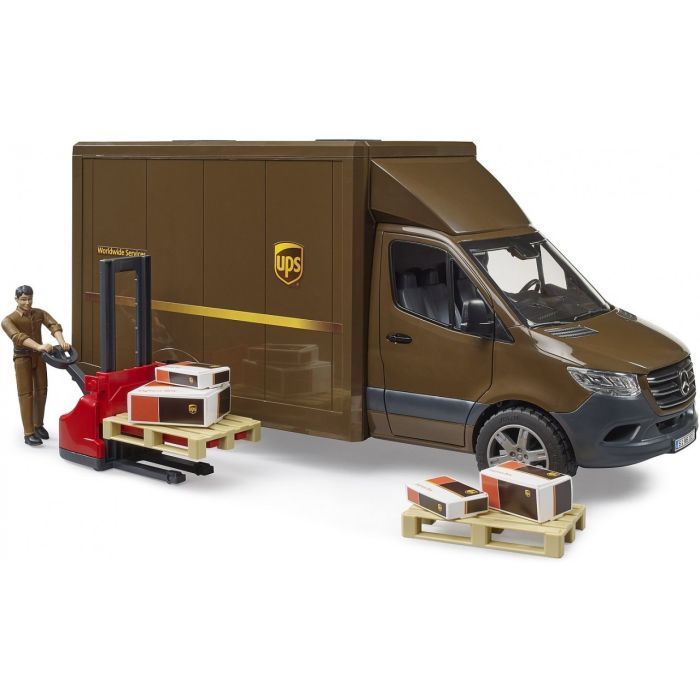 Спецтехніка Bruder автомобіль MB Sprinter кур'єр UPS з фігуркою та аксесуарами (02678) зображення 3