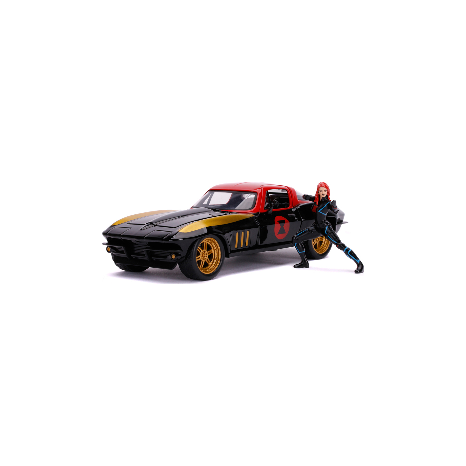 Машина Jada металлическая Марвел Мстители Chevrolet Corvette (1966) + фигурка Черной вдовы 1:24 (253225014) изображение 2