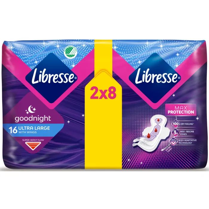 Гігієнічні прокладки Libresse Ultra Goodnight Large 8 шт. (7322540960235) зображення 2