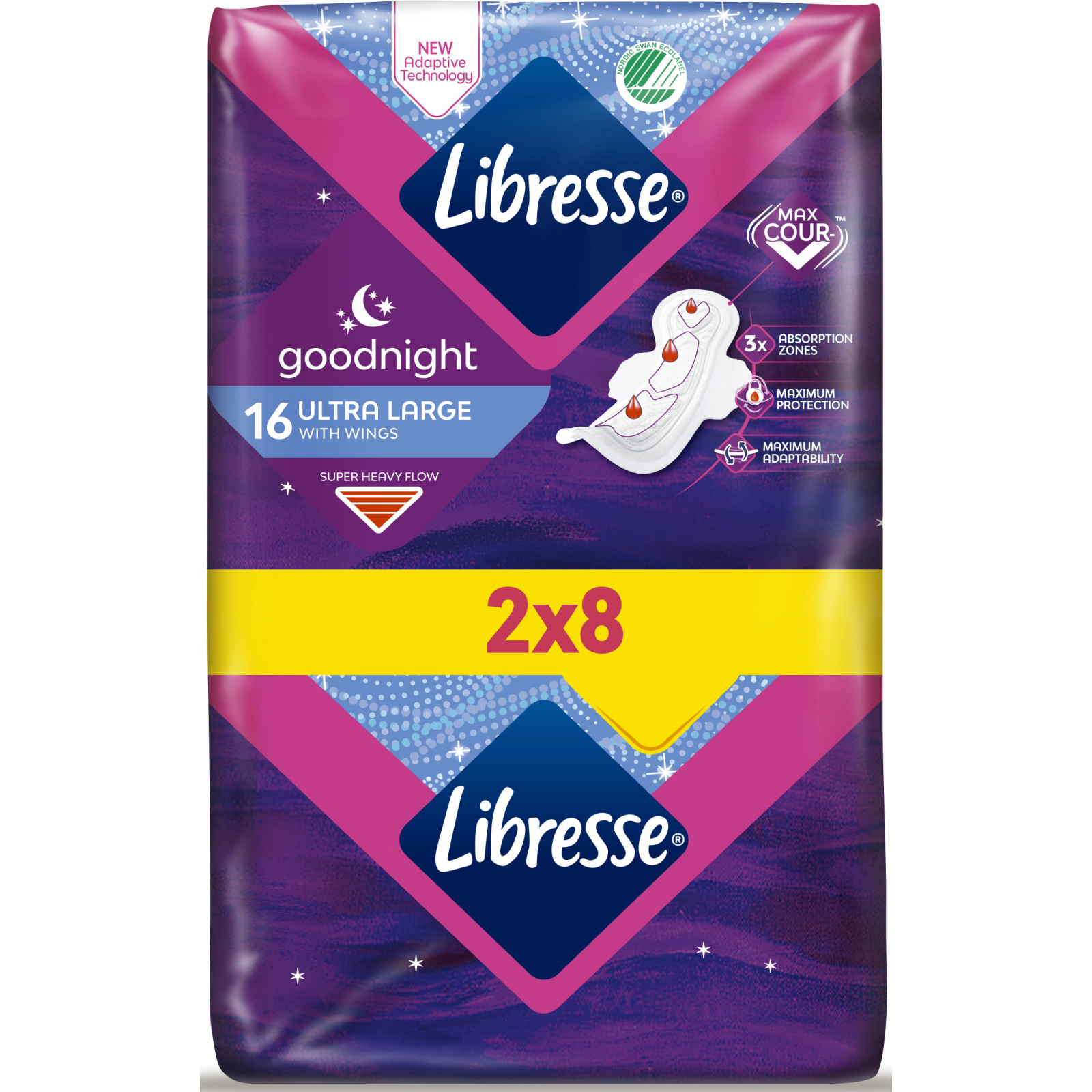 Гигиенические прокладки Libresse Ultra Goodnight Large 16 шт. (7322540960273) изображение 2